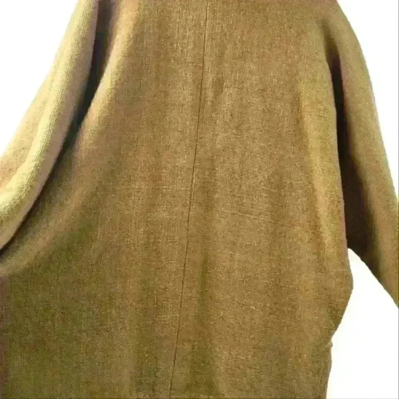 OLGA FISCH FOLKLORE ECUADOR BURLAP WOOL EMBROIDERED OVERSIZED KIMONO JACKET - Picture 7 of 15